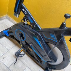 Bicicleta Para Spinning Pro, E17, Roda Livre 13Kg, Freio Mecânico, Preto E  Azul, E17, Acte Sports