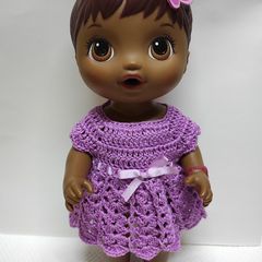Vestido Em Crochê Para Boneca Baby Alive