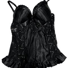 Corset Corselet Espartilho Preto