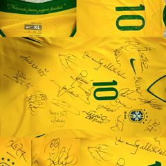 Camisa Seleção Brasileira 2002 autografada pelo Vampeta - Hall da Fama