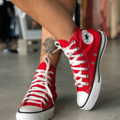 tênis all star vermelho cano alto