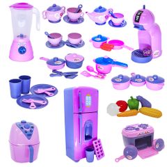 Menina Cozinha Infantil Eletro Jogo Panela Microondas 18pç - Click Compras  Na Internet®