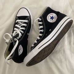 All Star Cano Alto Couro Preto, Tênis Feminino Converse Usado 82892210