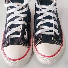 All Star Cano Alto Couro Preto, Tênis Feminino Converse Usado 82892210