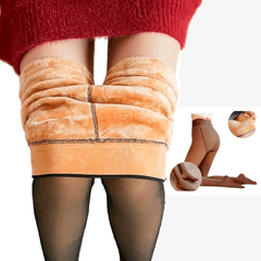 Meia-Calça Forrada de Lã Para o Inverno Translúcida Premium, Meia
