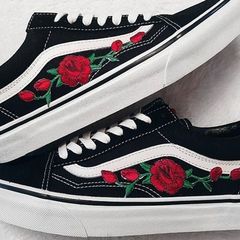vans old skool feminino com flor