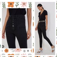 Calça Mom Jeans Cintura Super Alta Preta