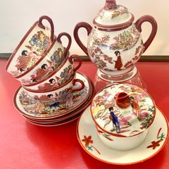 Jogo de Chá Porcelana Inglesa Bule + 6 Xícaras e Pires | Móvel de  Antiquário Johnson Bros Usado 41263508 | enjoei