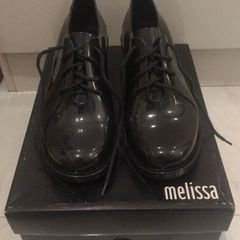 Sapato Melissa Creeper Oxford Preta e Branca À La Garçonne *Original* Nº 38, Sapato Masculino Melissa Usado 74662852