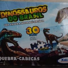 Jogo Infantil Quebra Cabeça Batalha dos Dinossauros 200 Peças