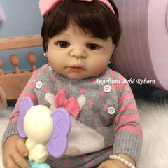 Boneca Bebê Reborn 100% Silicone Realista Original 55cm