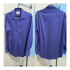 CAMISA ACETINADA - Azul-marinho