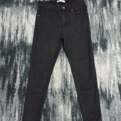 Calça Jeans Preta Cintura Alta Zara