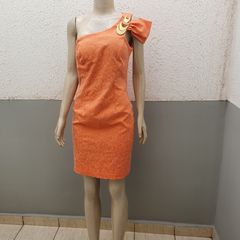 Vestido Curto Nula Manga Laranja  Vestido Feminino Shein Nunca