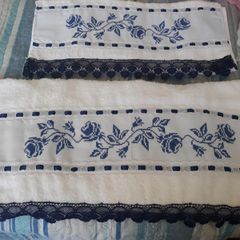 Toalhas Banho Bordadas Ponto Cruz Comprar Novos Usados Enjoei