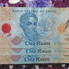 Par de Notas Cédulas de 1 Real e 10 Reais de Plástico, Produto Vintage e  Retro Real Usado 90118586