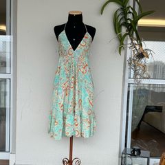 Vestido Longo Estampado Com Decote Frente Unica