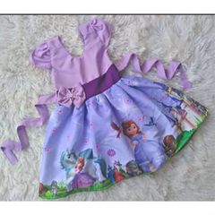 Vestido Infantil Feminino Princesinha Sofia Disney Malwee Kids em