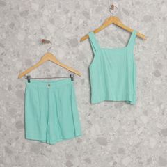 Conjunto short e blusa cropped verão