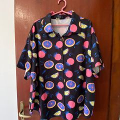 Camisa Blusa Preta Laranjas Shein Curve 3xl, Comprar Moda Feminina