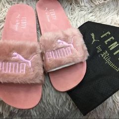 chinelo puma peludo