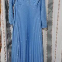 Vestido Longo Azul Serenity Com Brilho, Comprar Moda Feminina