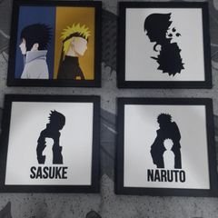 Quadro decorativo Desenho Naruto e Sasuke Anime Arte para sala