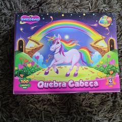 Jogo Quebra Cabeça Unicórnio Infantil De 100 Peças GGB