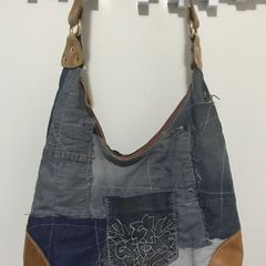 bolsa de retalho jeans