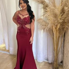 Vestido marsala best sale longo com pedras