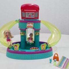 Boneca Polly Pocket - Sala de Jogos Cola e Descola - Mattel Usado