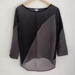 Blusa Regata Feminina Calvin Klein Original Tam P Listrada Preto e