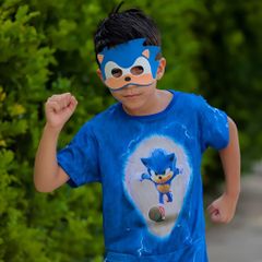 Fantasia Sonic Azul Infantil Cosplay Halloween Dry no Shoptime