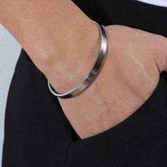 Pulseira Bracelete Ajustável Masculina em Couro Preto Fé Pronta Entrega |  Relógio Masculino Cj Modas Nunca Usado 68890843 | enjoei