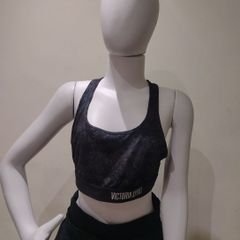 Top Victorias Secret Vsx Sport Preto e Branco Tamanho M Não Nike Adidas, Blusa Feminina Victorias Secret Usado 98160298