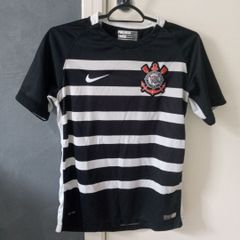 Camisa Corinthians Juvenil Pré-Jogo Nike - Branco+Preto