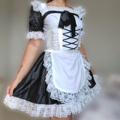 Empregada masculina usar cosplay fofo japonês vestido anime maid