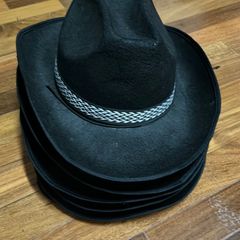 LUOZZY Chapéu de cowboy preto chapéu de cowboy ocidental para