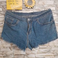 Shorts Jeans Feminino Curto Desfiado