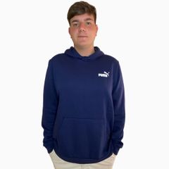 Moletom Puma Masculino Hoodie Essentials Small Logo Azul Marinho