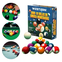 Bolas de sinuca bilhar snooker numeradas 16 peças western 