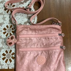 Bolsa kipling rosa online metalico