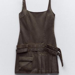 vestido zara curto encerado marrom 140003336?action_source=31319&ref=home_home&rsp=1&rspix=1