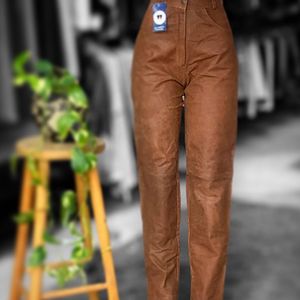 calça couro legítimo cintura alta