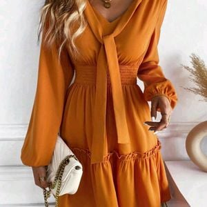 vestido festa laranja manga longa estilo zara novo casamento madrinha formatura 92457924?action_source=68477&ref=home_home&rsp=1&rspix=1