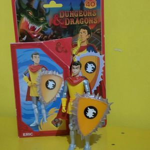 boneco articulado e acessórios - caverna do dragão - eric - amarelo - hasbro