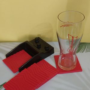 kit 6 porta copos emborrachados pedaleira budweiser