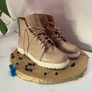 bota coturno via uno - tamanho 37 na cor rose