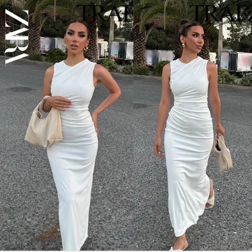 vestido branco midi drapeado zara 129929131?action_source=66827&ref=home_home&rsp=1&rspix=1