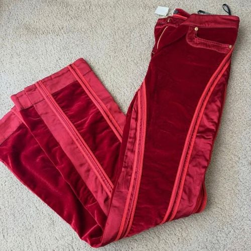 calca feminina vermelha roberto cavalli tamanho 38 com etiqueta maravilhosa 135698178?action_source=67884&ref=home_home&rsp=1&rspix=1